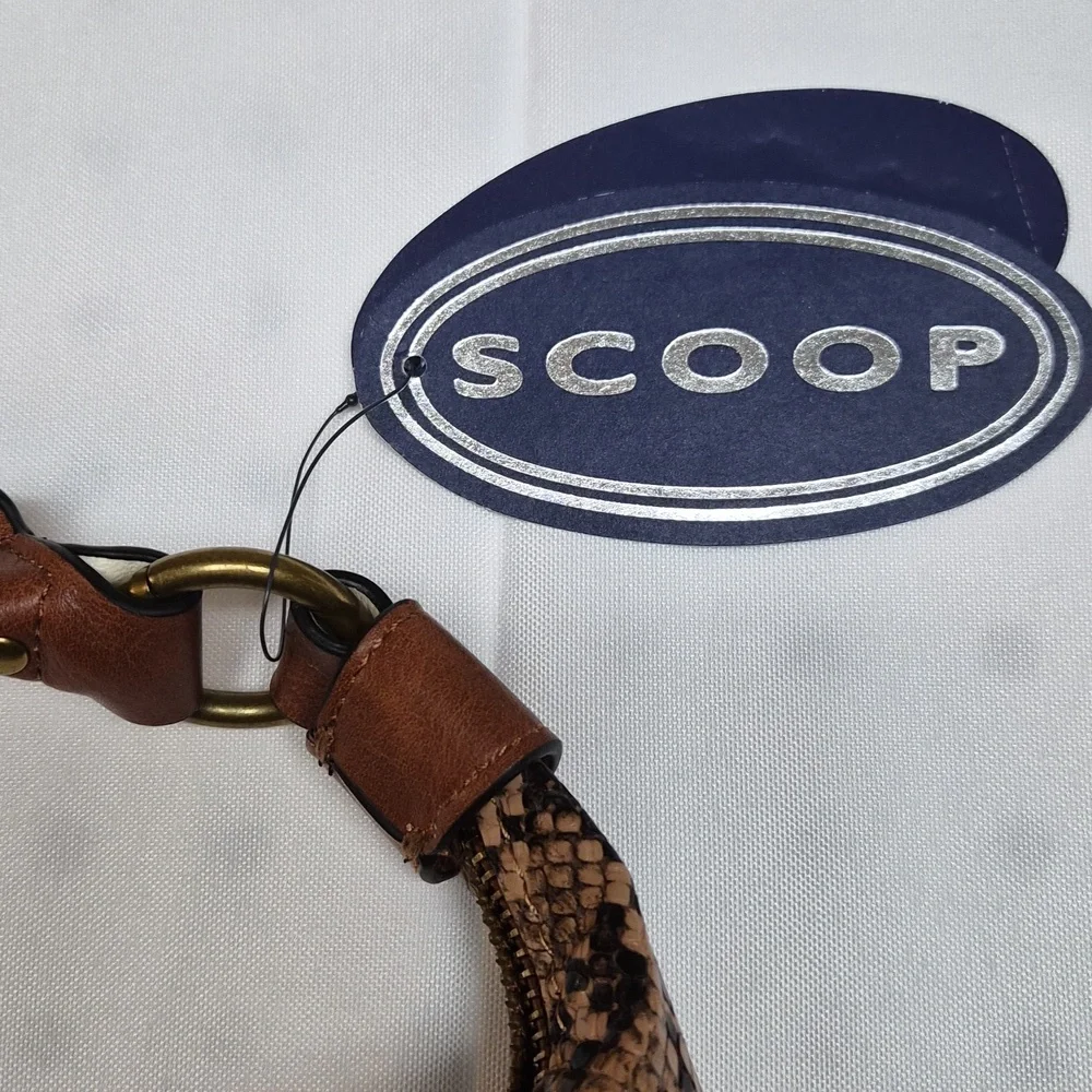 Nwt Scoop Brown and Tan Snake Print Women's Boho Bag